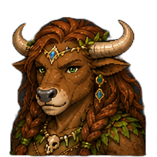 Minotaur female — Druid portrait